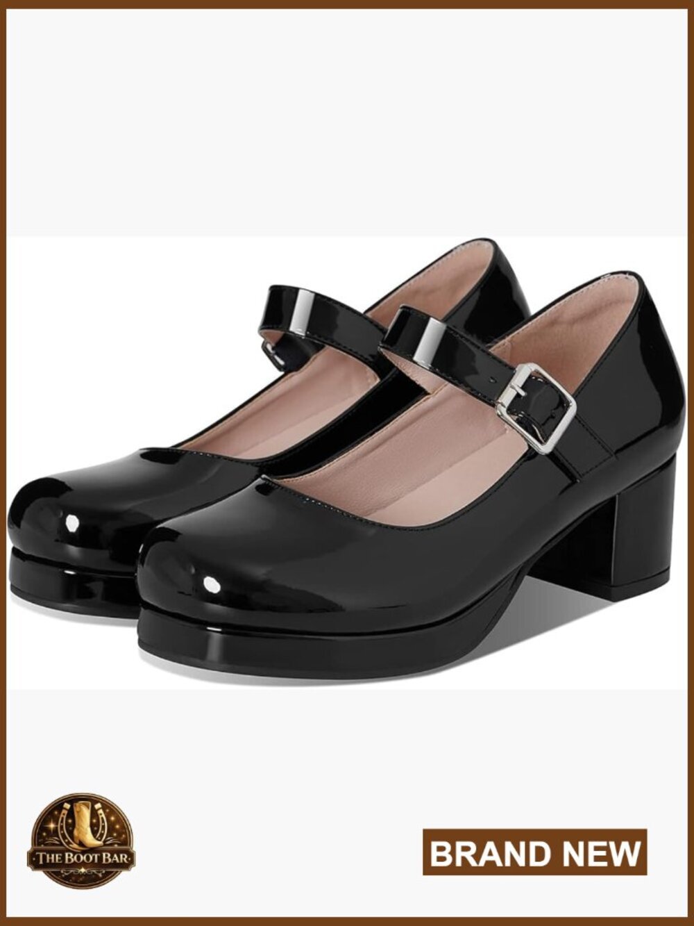 Low Chunky Heel Mary Jane Pumps Ankle Buckle Strap Round Toe Dress Shoes
